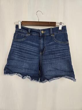 JUST Be... Shorts Womens Small Blue Denim Jean Cutoff Frayed Hem Stretch Casual